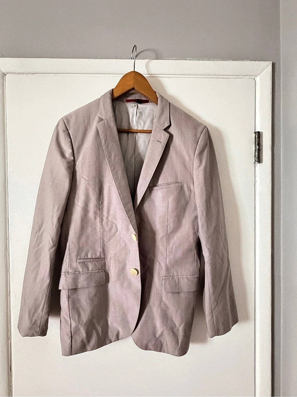 HUGO Wool Silk Blazer in Pink Size Medium